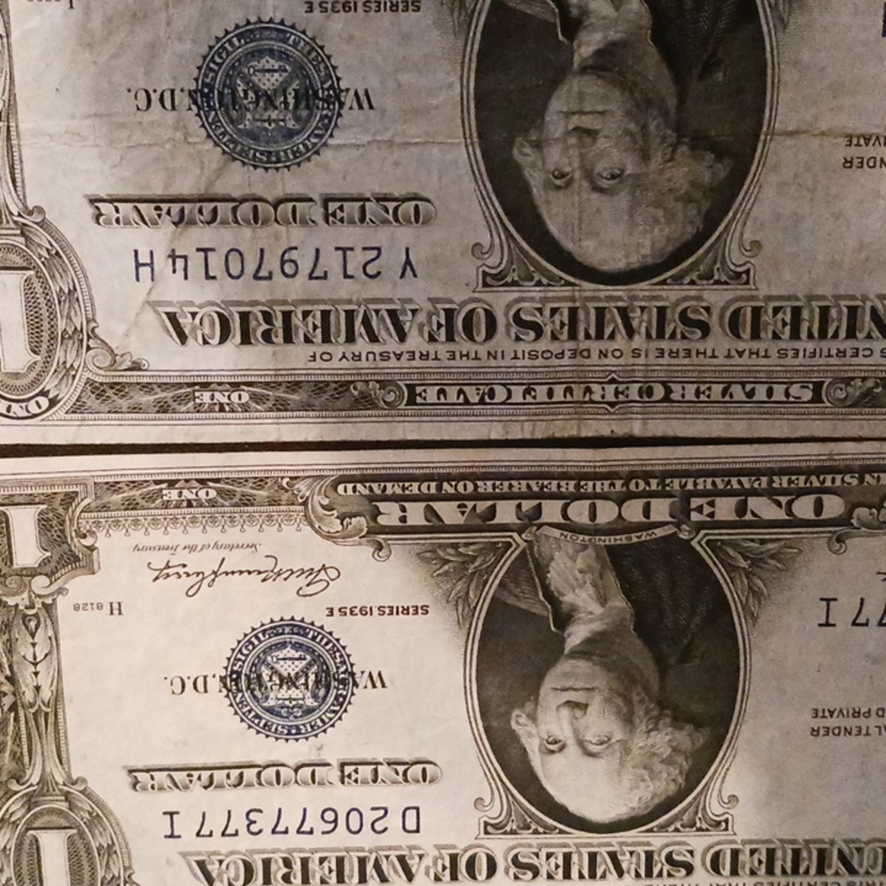 1935E$1 BLUE Seal ** SILVER Certificate! Old US Paper Money Currency!